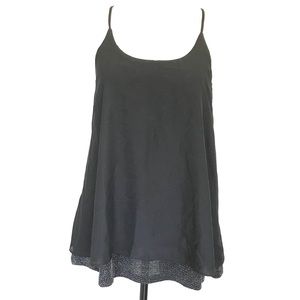 Daytrip Black Flowy Tank Top Must See Back! M